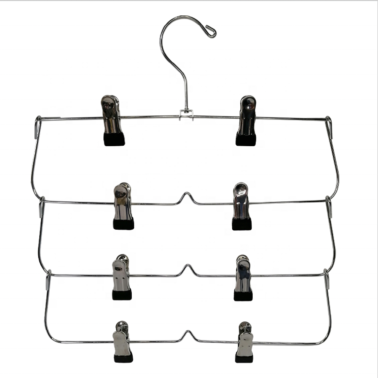 4 tier Black Color Metal Multi Tiers Hangers With Clips