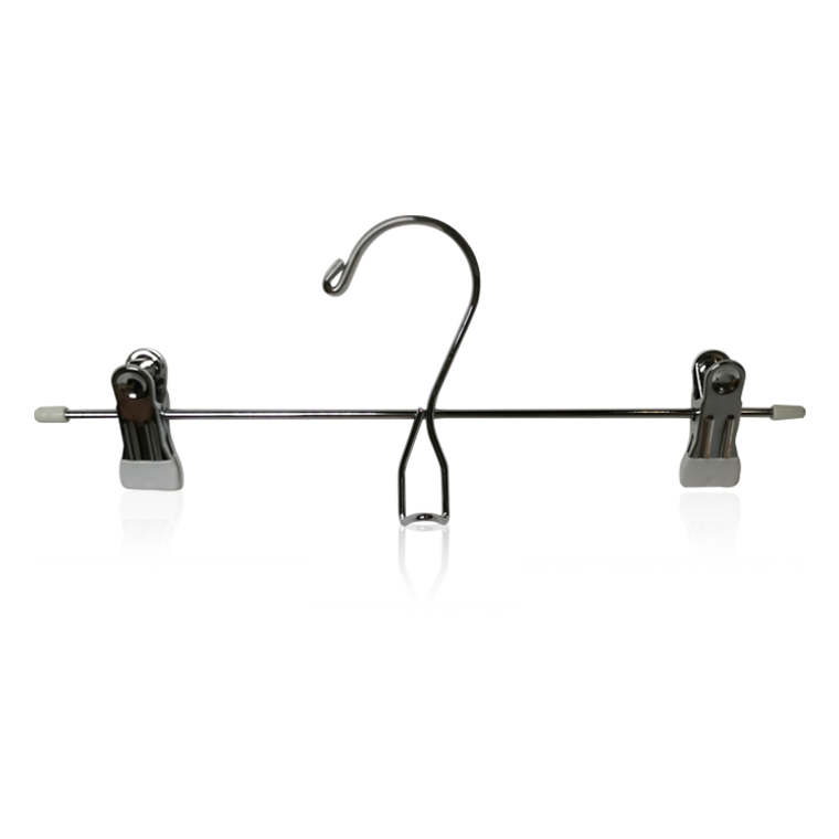 Functional Metal Hanger with White PVC Covered Clips