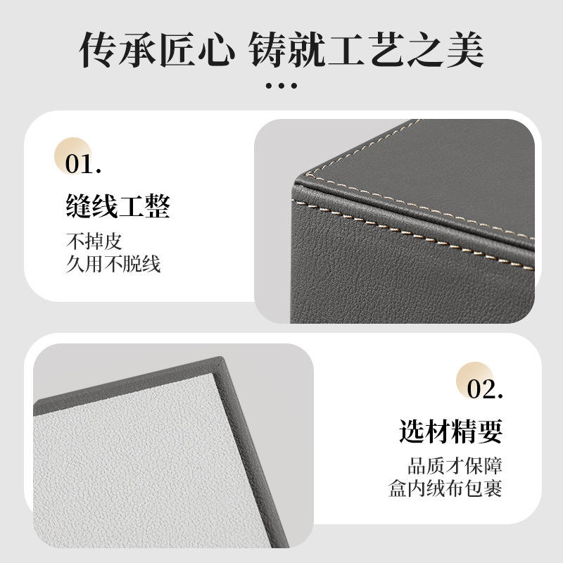 Custom Logo Orange PU Leather Hotel Tissue Box