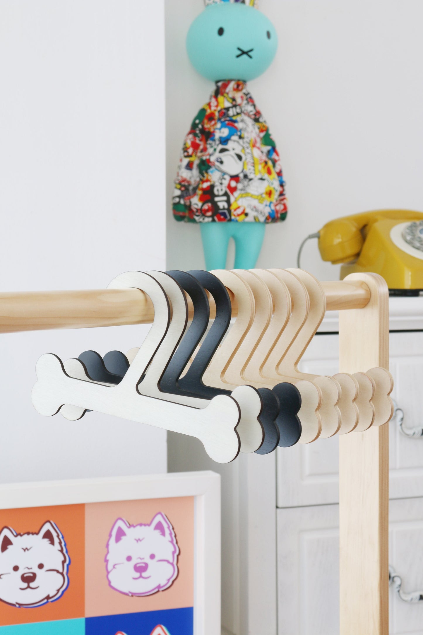 Small Size Wooden Hangers for Pet Cloths Doll Clothes