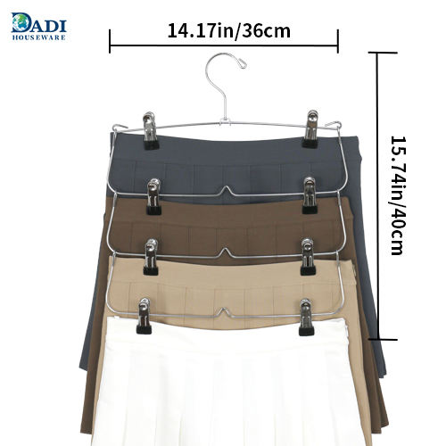 4 tier Black Color Metal Multi Tiers Hangers With Clips