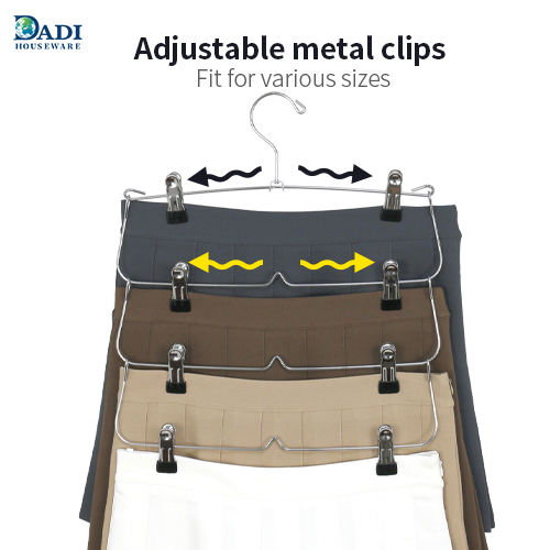 4 tier Black Color Metal Multi Tiers Hangers With Clips