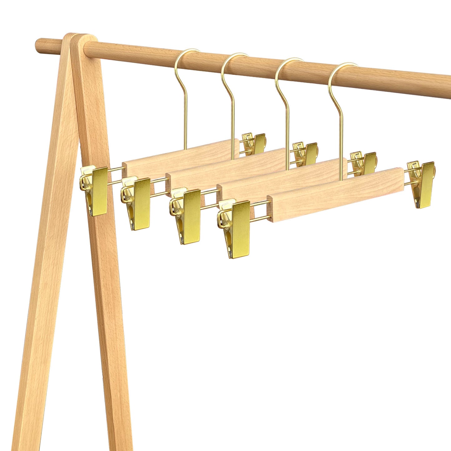 Natrual Color Trouser Hanger With Long Neck