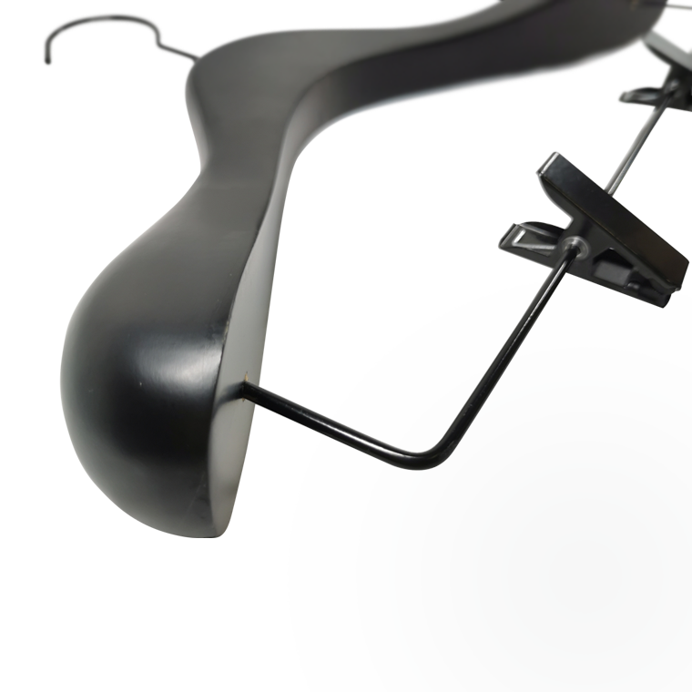 Luxury Black Color Big Coat Hanger with clips