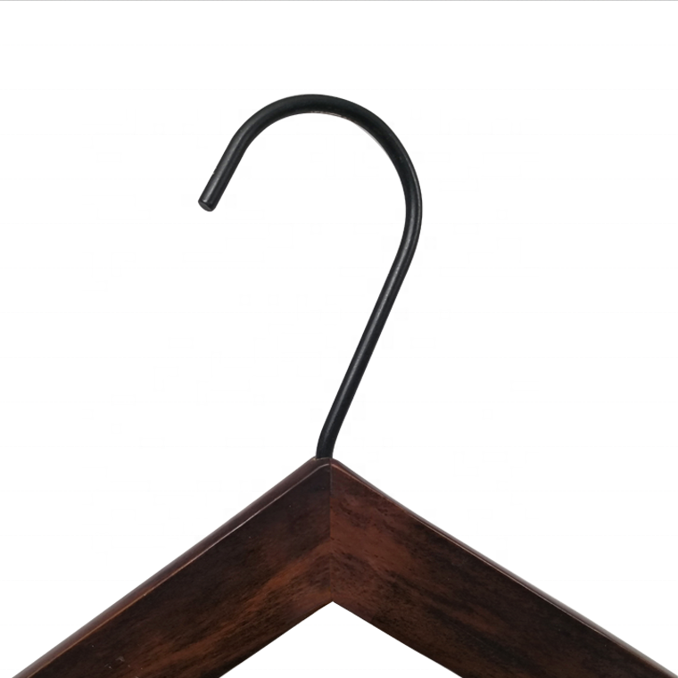 Wooden Hanger Antique Brown Velvet Shoulder Anti Slip