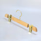 Beech Wood Bottom Hanger With Gold Color Clip