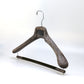 Brown Color Plastic Hangers With Metal Plate Logo