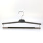 Brown Color Plastic Pant Hangers With Metal Plate Logo