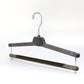 Brown Color Plastic Pant Hangers With Metal Plate Logo