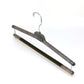 Brown Color Plastic Pant Hangers With Metal Plate Logo