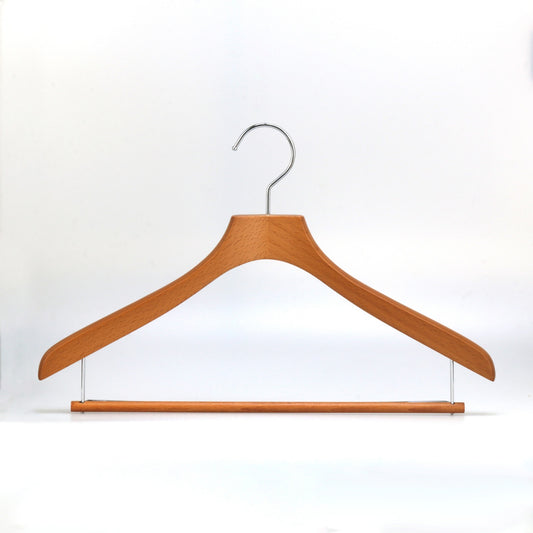 Brown Color Beech Wood Hanger With Round Pole