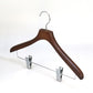 Chestnut Color Beech Wood Hanger With Sliver Clip