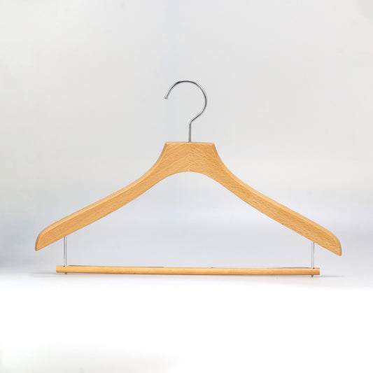 Natural Beech Wood Hanger With Round Pole