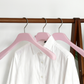 Pink Color Solid Wood Hanger With Wide Shoulder