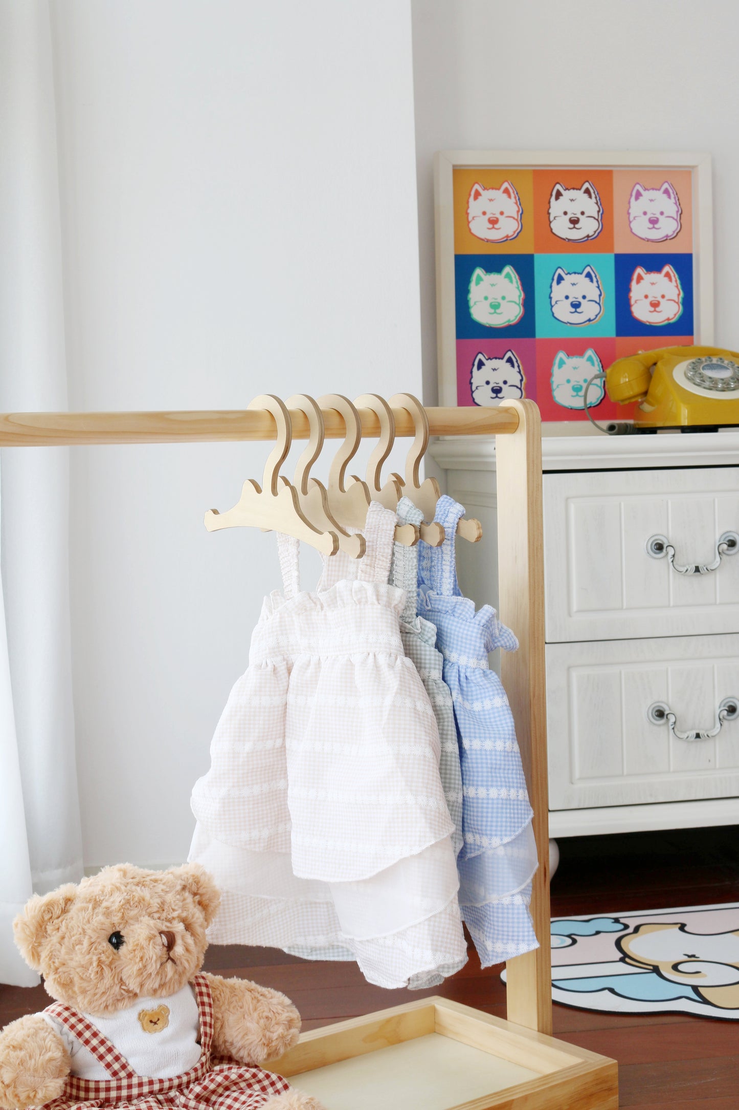 Cat Small Size Wooden Hangers for Pet Cloths Doll Clothes