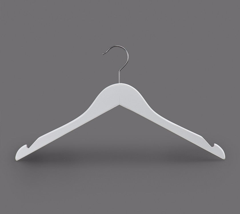 Top Quality White Wooden Shirt Hangers