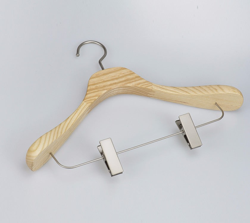 Deluxe Wooden Portable Coat Hanger Rack With Clips