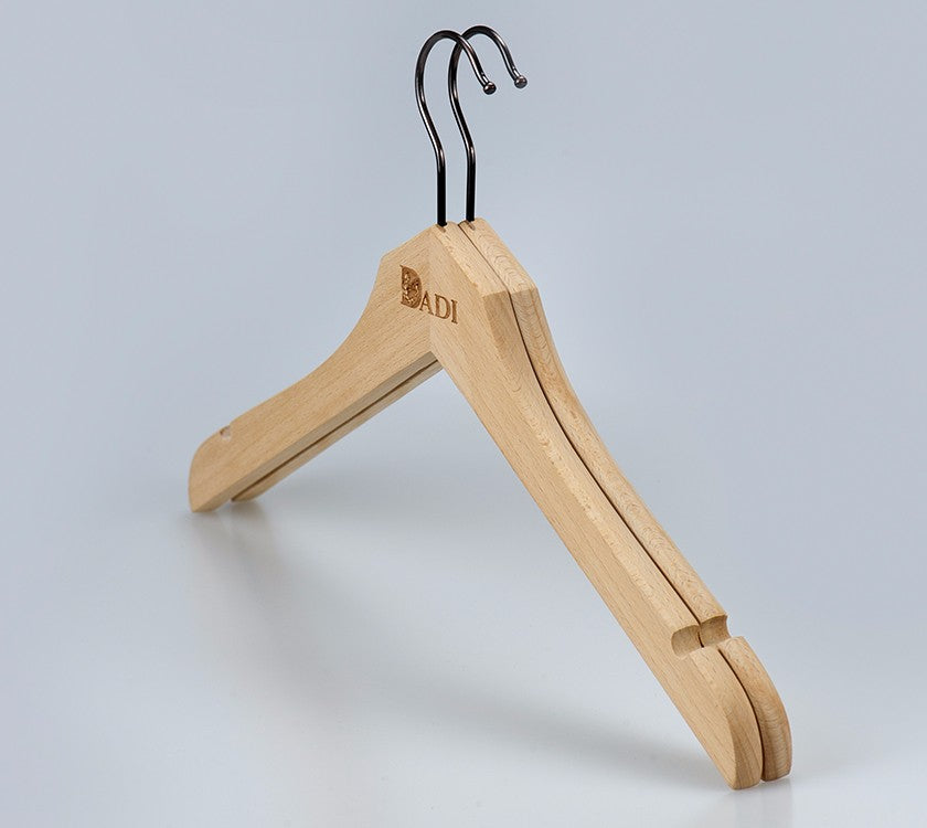 Natural Wooden Shirt Hanger For Garment Display