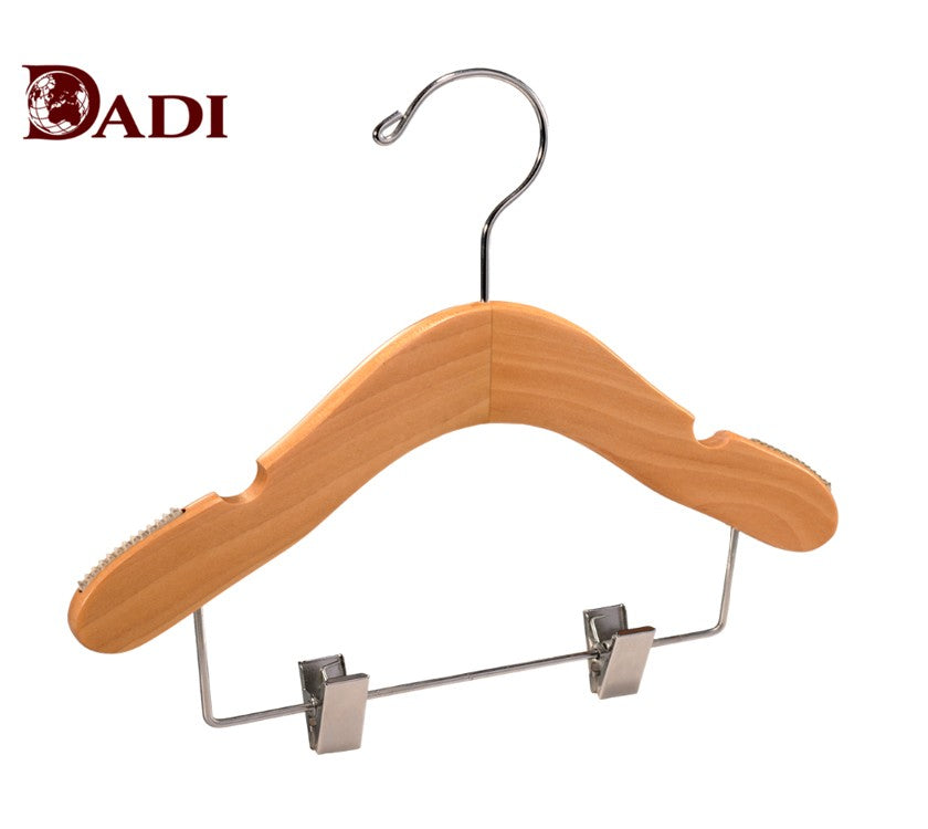 Cute Wooden Baby Hangers Clips For Pants