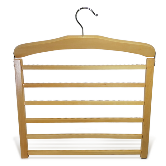 Luxury Wooden Non Slip Trousers Hanger With 5 Pcs Bar