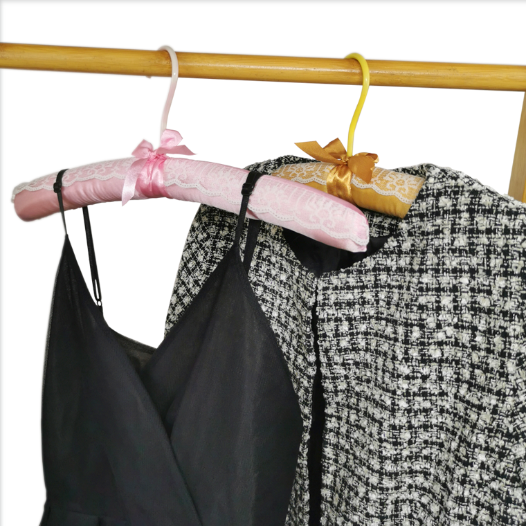 Silk Satin padded Coat Hanger With Bow Tie