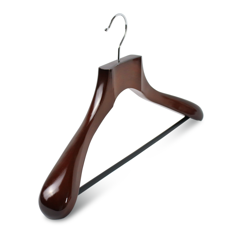 Supply Wide Shoulder Luxury Wooden Suit Hanger With Bar