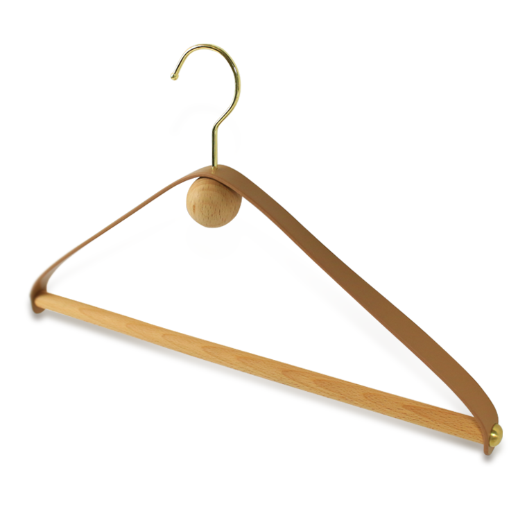 Supply Luxury Garment Soft Leather Hanger For Clothing