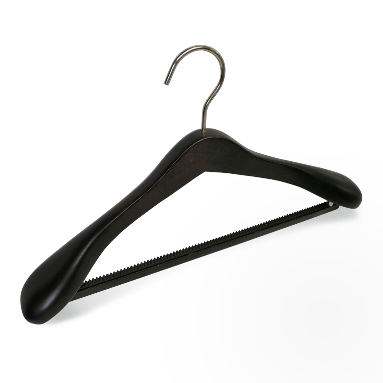 Broad Shoulder Luxury Wooden Suit Hanger With Non Slip Bar