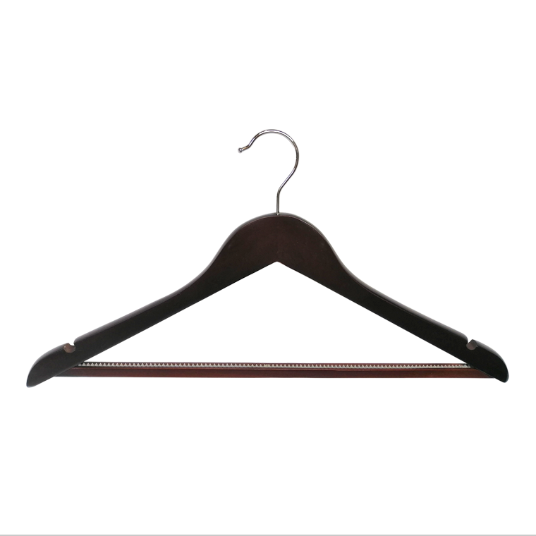 Hot wholesale Wooden Garment Hanger With Non Slip Pants Bar