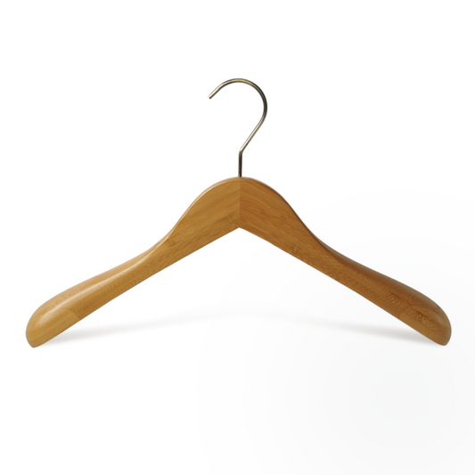 Luxury Bamboo Coat Hanger With Extra Wide Shoulder