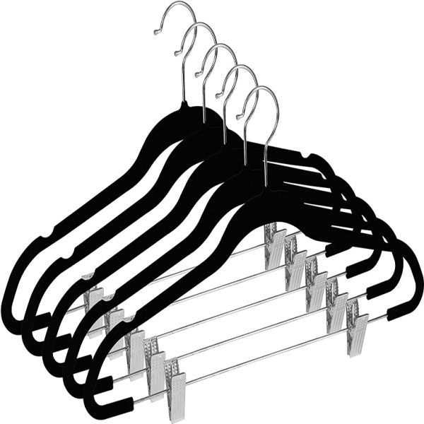 Wholesale Magic Strong Velvet Clothes Hanger With Clips