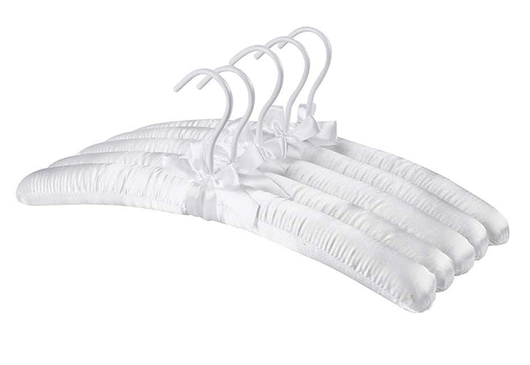 White Silk Satin Padded Hanger For Wedding Dress