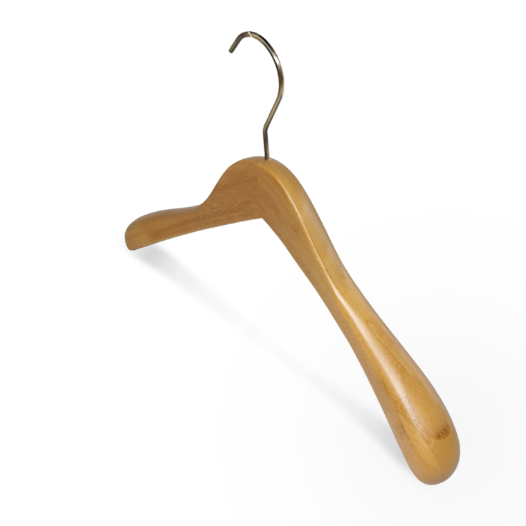 Luxury Bamboo Coat Hanger With Extra Wide Shoulder