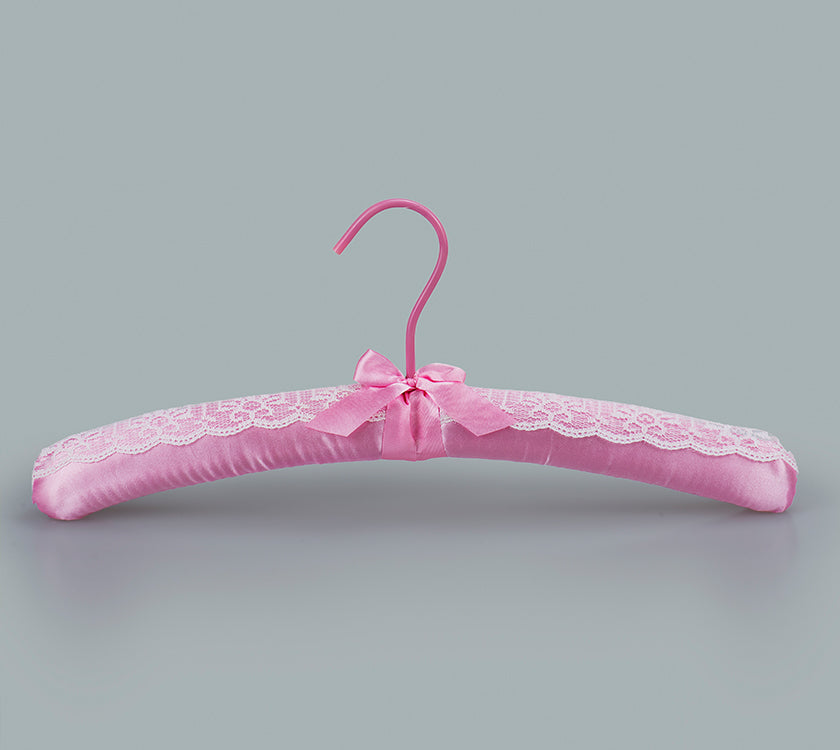 Pink Satin Padded Hanger For Wedding Dress