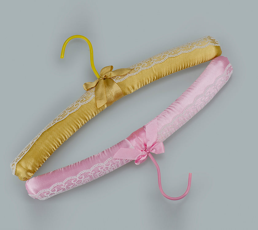 Pink Satin Padded Hanger For Wedding Dress