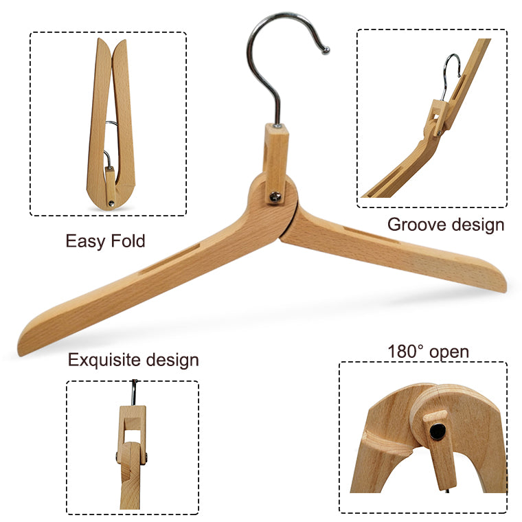 Luxury Wooden Folding Convenience Clothes Hanger