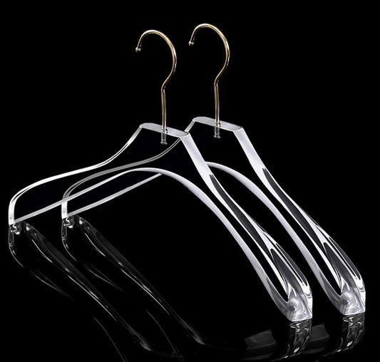 Luxury Clear Acrylic Coat Hanger With Wide Shoulder