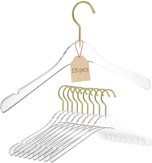 luxury clear acrylic dress hanger with non slip shoulder