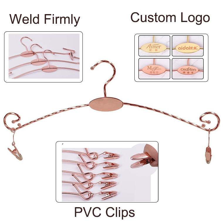 クリップ付きメタルアンダーウェアラック洋服ハンガー