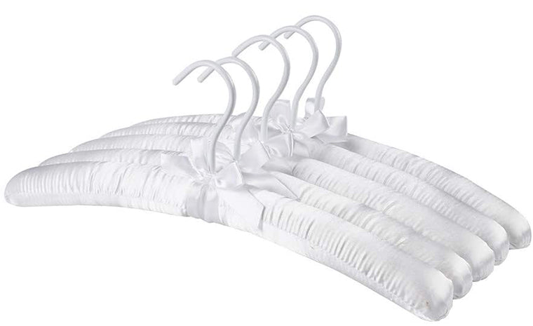 White Silk Satin Padded Hanger For Wedding Dress